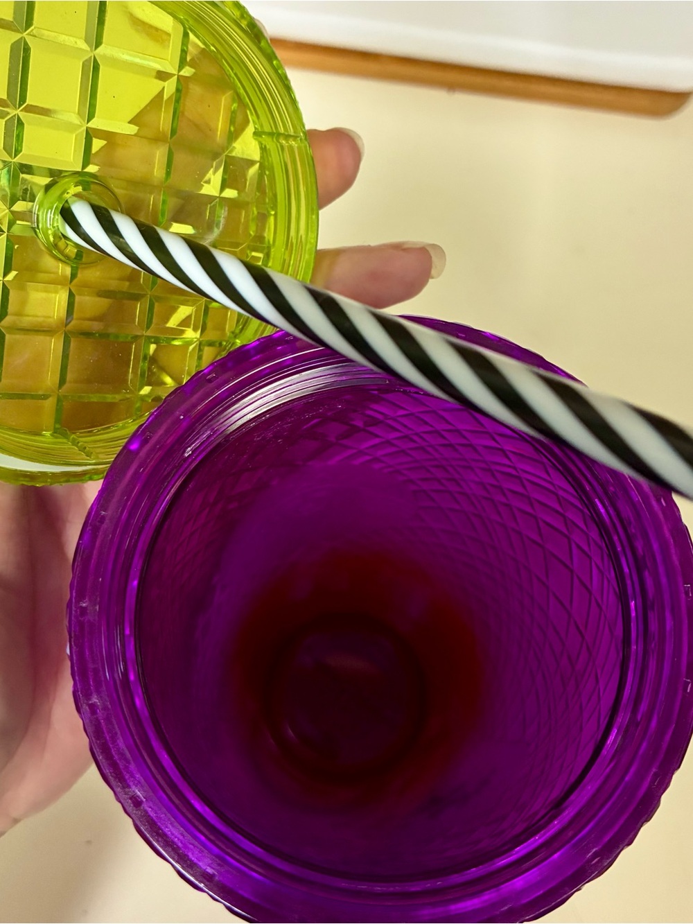 Starbucks She x This ombré purple red jeweled tumbler green top w black white 24 - Picture 7 of 7
